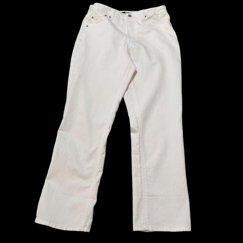 Frye Womens White Straight Leg Denim Jeans Size 8/29 Stretch Five Pocket Casual